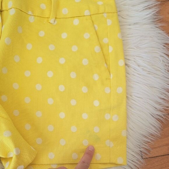 Ann Taylor Yellow Polka Dot High Waist Shorts - Picture 3 of 4